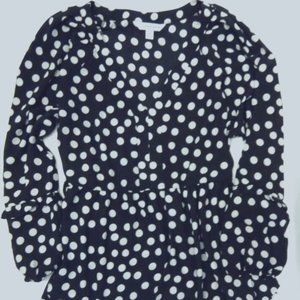 Black & White Polka Dot XL Blouse